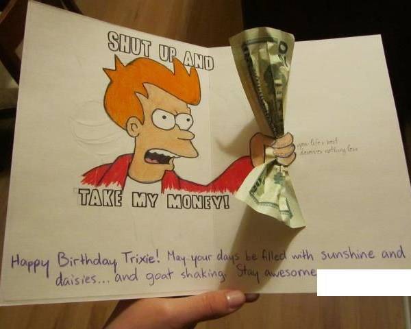 Take my money verjaardagskaart
