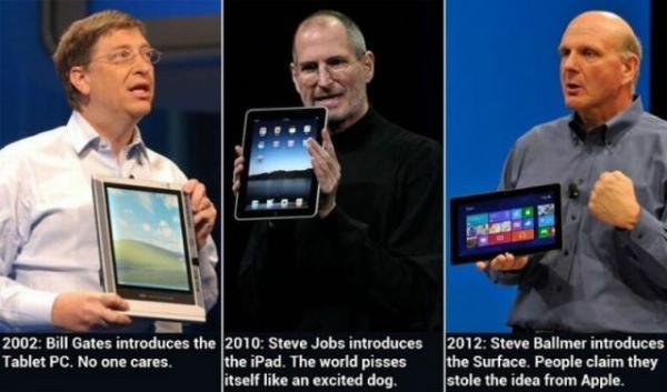De Surface tablet van Microsoft