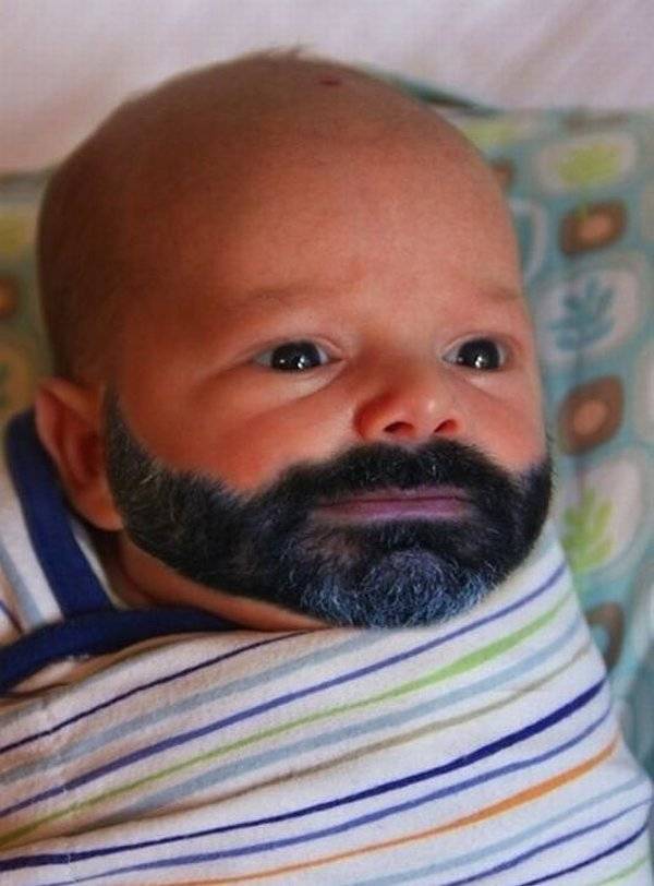 Baby met baard