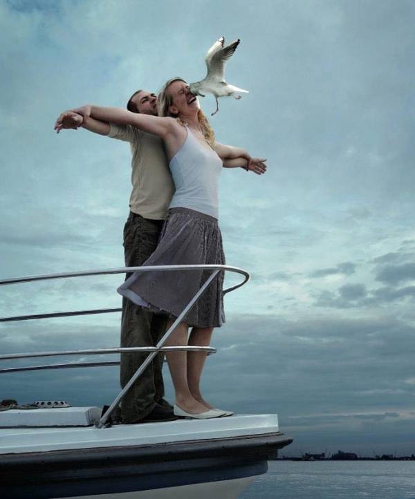 Romantische Titanic scene