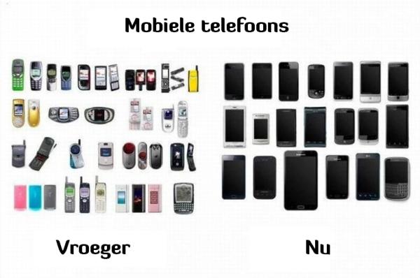 Mobiele telefoons, vroeger en nu