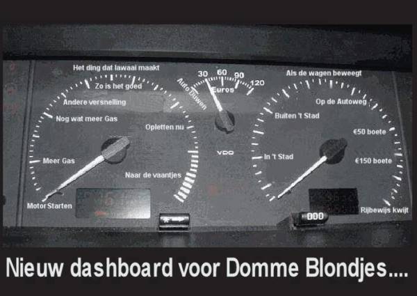 Nieuw dashboard voor domme blondjes