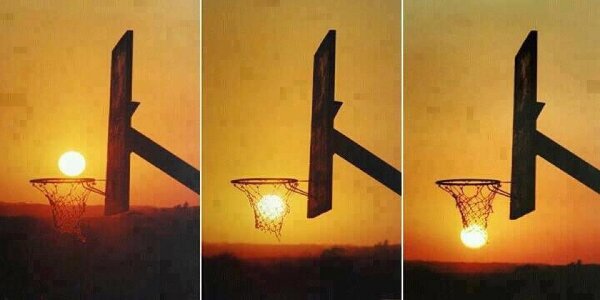 Zon speelt basketbal