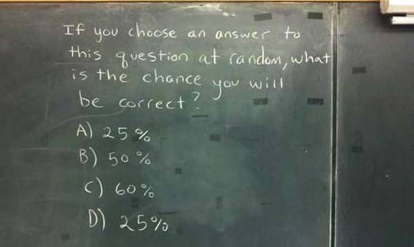 Hoe groot is de kans dat je het goede antwoord kiest?