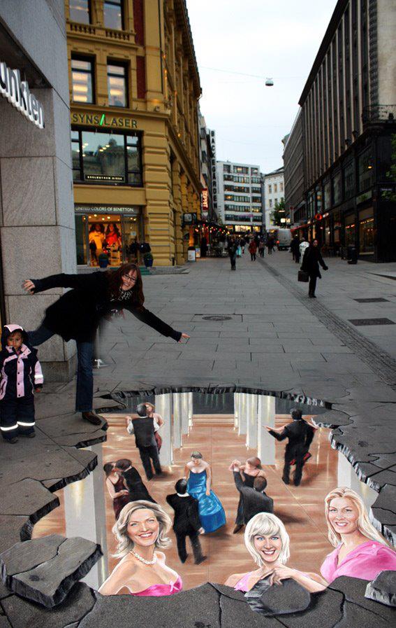 Straatkunst - Danszaal onder de straat