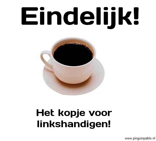 Het kopje voor linkshandigen