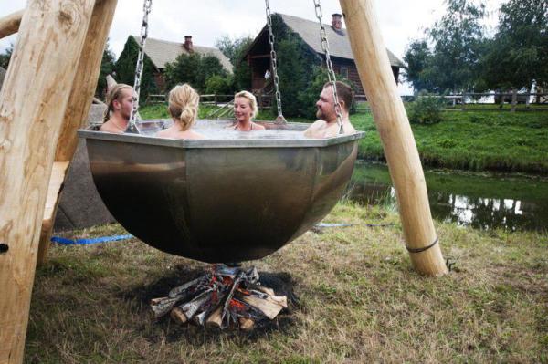 Heet bad voor in de tuin