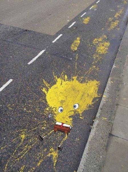 Spongebob omgekomen bij een auto-ongeluk