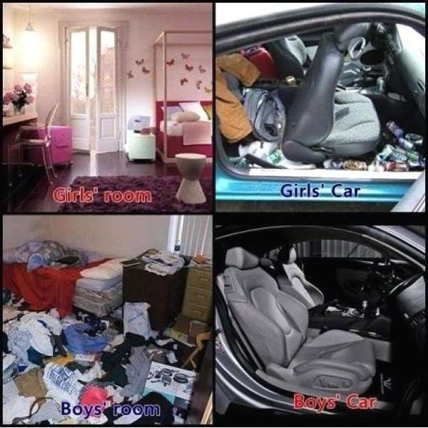 Girls vs Boys - Kamer en auto