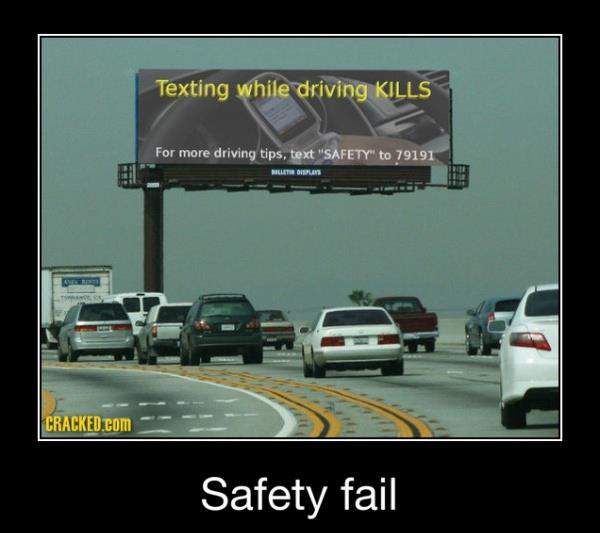 Stuur geen SMS tijdens het autorijden!