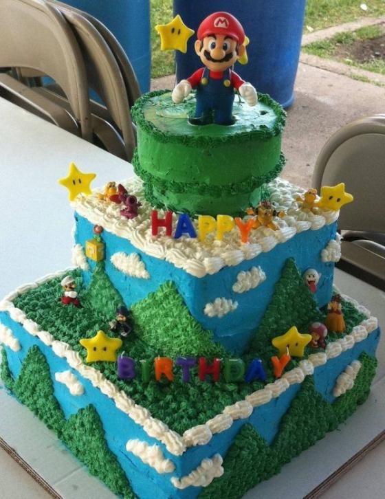 Mario Bros verjaardagstaart