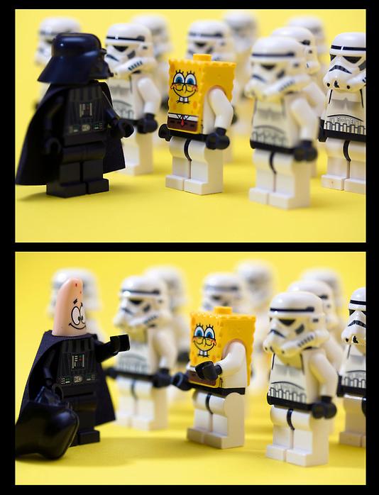 Spongebob en Darth Patrick LEGO