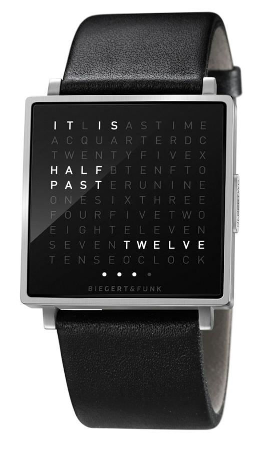 Horloge met tijd als tekst