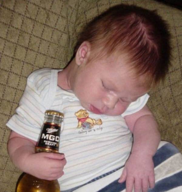 Slaapdronken baby