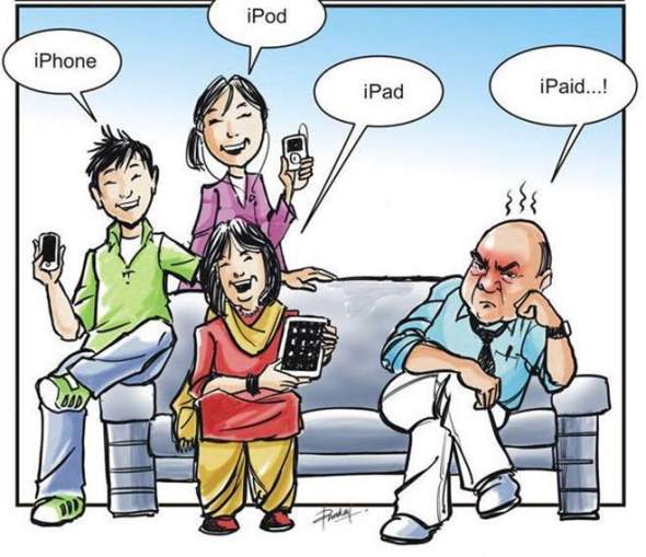 Wie betaalt de iPhone, iPod en iPad?